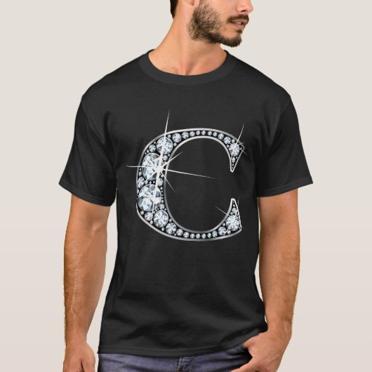 "C" Diamond Bling T-Shirt (Voorkant)