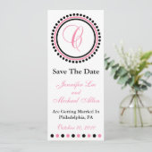 C Dot Circle Monogram Save The Date (Rose / Noir) (Debout devant)