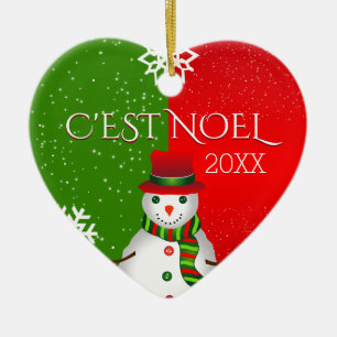 c ' est noel snewman keramisch ornament
