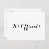 C’est officiel ! Faire-part Mariage simple élopé (Devant / Derrière)