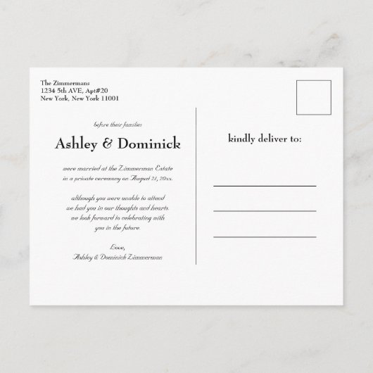 C’est officiel ! Faire-part Mariage simple rustiqu (Dos)