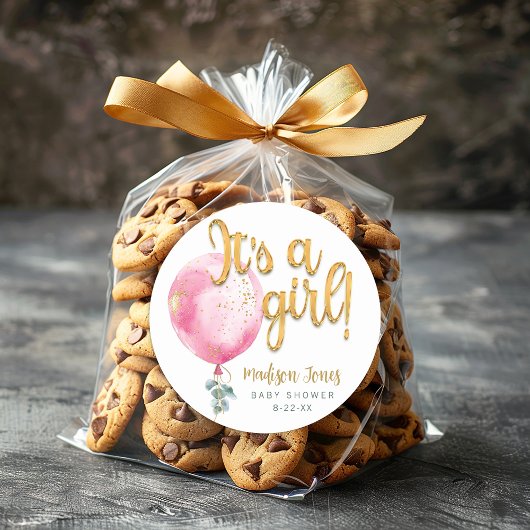 C’est un Autocollant Baby shower à ballets rose fi