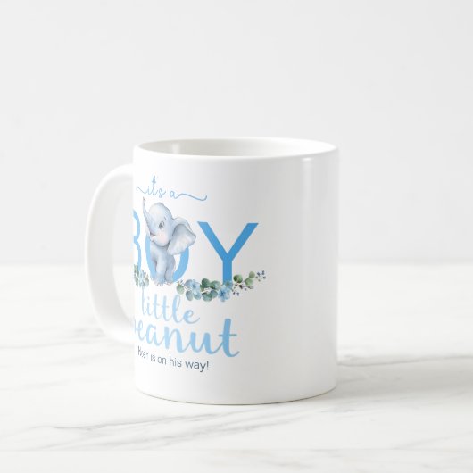 C’est un bébé éléphant Faire-part Mug - Blue W (Devant gauche)