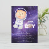 C`est un garçon espace ours invitation baby shower (Debout devant)