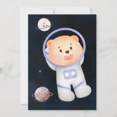 C`est un garçon espace ours invitation baby shower (Dos)