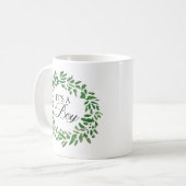 C’est un garçon Green Wreath Genre Reveillez Mug (Devant gauche)