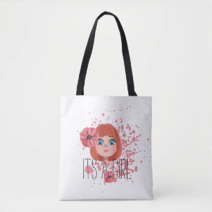 C’est une fille rose, petite fille, sac fourre-tou