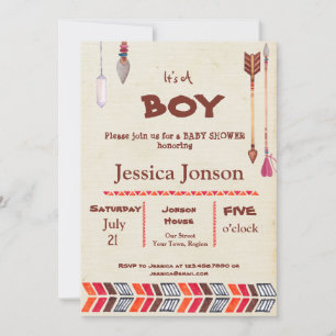 C’EST UNE INVITATION AU BABY SHOWER TRIBAL DE GARÇ