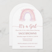 C’est une invitation de baby shower arc-en-ciel po (Devant / Derrière)
