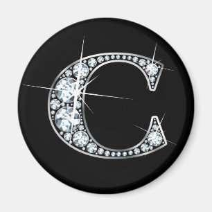"C" Faux-"Diamond Bling" Magnet Magneet