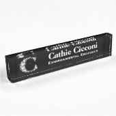 C Faux Diamond Desk Plaque signalétique