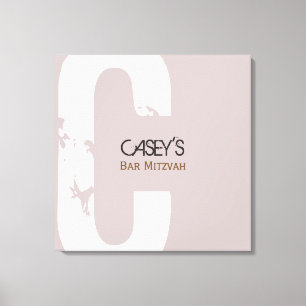 C Initiaal Collectie Bar bat Mitzvah Sign-In Board Canvas Afdruk