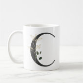 C initial avec fleur de couleur douce Café Mug (Gauche)