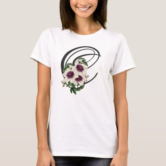 C initial, T-shirt Clematis Vintage (Devant)