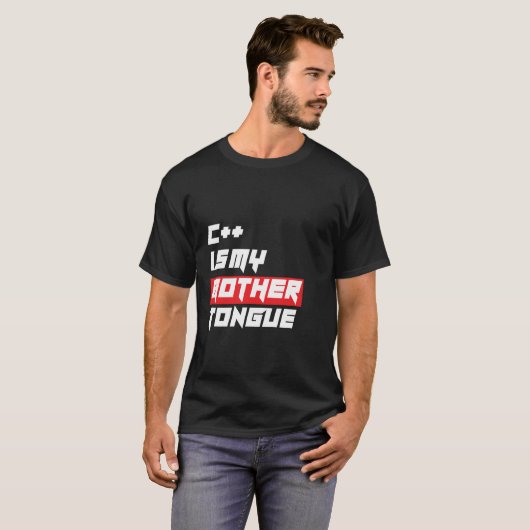 C is mijn moeder Tongue Funny Programming T-shirt (Voorkant volledig)