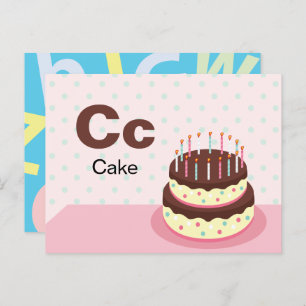 C is voor Cake - Alphabet Flash Kaart