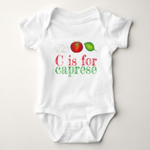 C is voor CAPRESE Mozzarella Tomato Basil Italiaan Romper