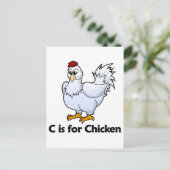 C is voor Chicken Briefkaart (Staand voorkant)