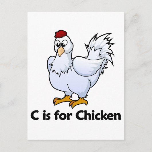 C is voor Chicken Briefkaart (Voorkant)