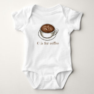 C is voor Coffee Seattle Latte Letter C Alphabet Romper