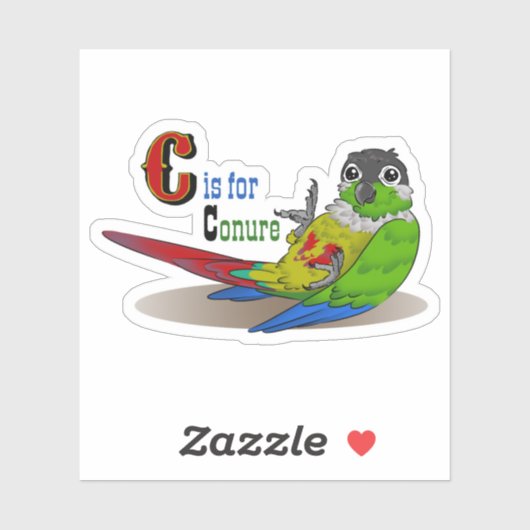 C is voor Conure Sticker (Vel)