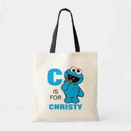 C is voor Cookie Monster | Jouw namen toevoegen Tote Bag