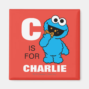 C is voor Cookie Monster   Voeg je naam toe Magneet