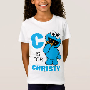 C is voor Cookie Monster Voeg je naam toe T-shirt