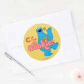 C is voor Cookie Ronde Sticker (Envelop)