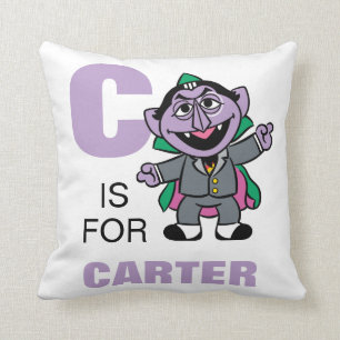 C is voor Count von Count Jouw namen toevoegen Kussen