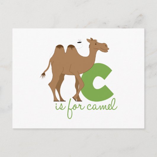 C is voor kameel briefkaart (Voorkant)