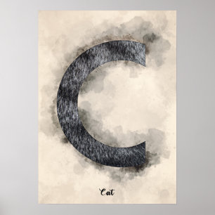 C is voor katten poster