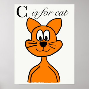 C is voor katten poster