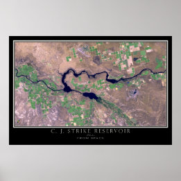 C J Strike Reservoir Idaho Satellite Poster Map