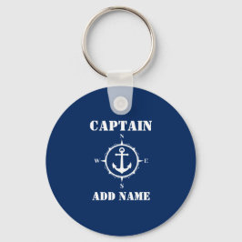 C Kapitein Anchor Naam toevoegen of Naam bootnaam  Sleutelhanger