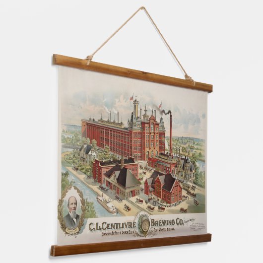 C.L. Centlivre Brewing Company Fabrieksgebouwen. Hangend Wandkleed (Gebogen)
