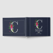C Letter Initiaal Monogram Bloemen Naam Bruiloft Gastenboek (Volledig)