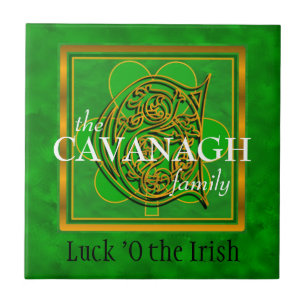 C "Luck of the Irish" Family Custom Monogram Tegel Tegeltje