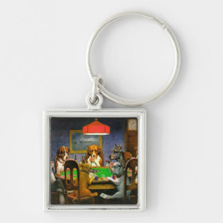 C. M. Coolidge Dogs Pets Poker Cards Humor Destiny Sleutelhanger