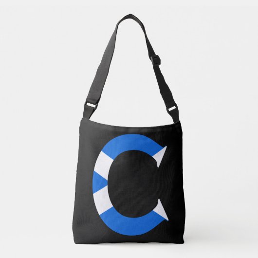 C Monogram bedekt met Schotse vlag cbbcnt Crossbody Tas (Voorkant)