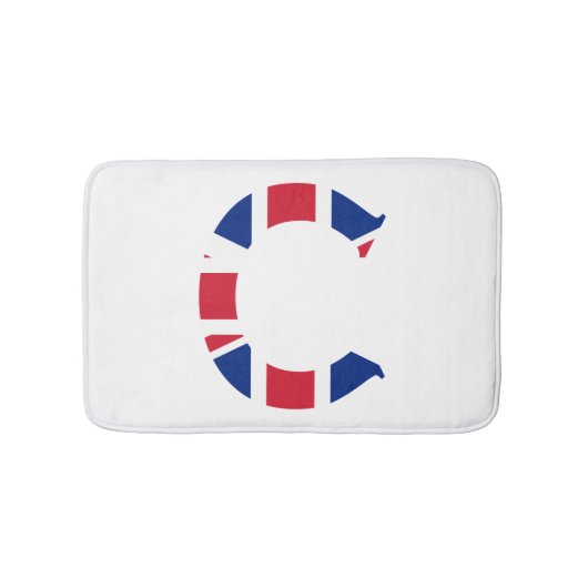 C Monogram bedekt op Union Jack Flag bmcnt Badmat (Voorkant)