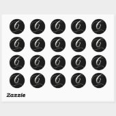C monogram - elegant zwart-wit ronde sticker (Vel)