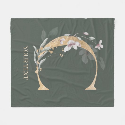 C Monogram Floral - Aangepaste fleece Blanket (Voorkant (Horizontaal))