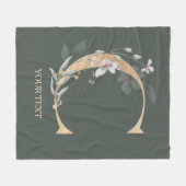 C Monogram Floral - Aangepaste fleece Blanket Deken (Voorkant (Horizontaal))