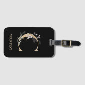 C Monogram Floral Bagagelabel (Voorkant (horizontaal))