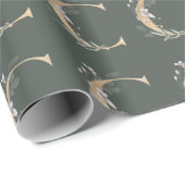 C Monogram Floral Cadeaupapier (Rol Hoek)