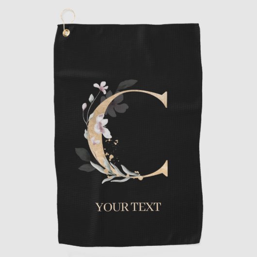 C Monogram Floral Golfhanddoek (Voorkant)