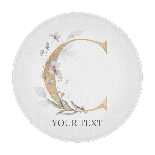 C Monogram Floral Snijplank (Voorkant)