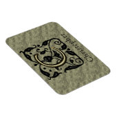 C -  monogram in reliëfdruk (goud) magneet (Rechterzijde)