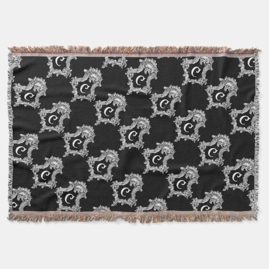 C Monogram Initiaal Sierkussen Deken (Voorkant)